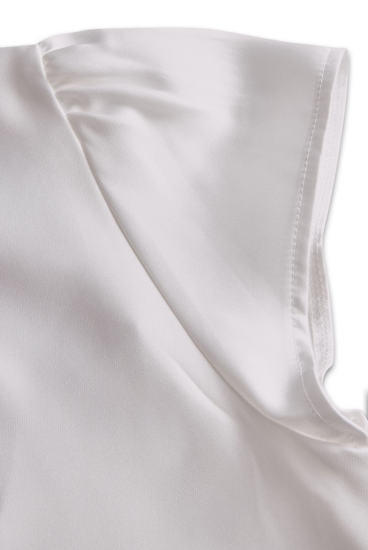 Sophisticated Pleated High-Neck Blouse