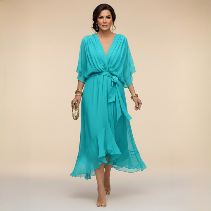 Bernadette | Flowing V-Neck Silhouette Dress