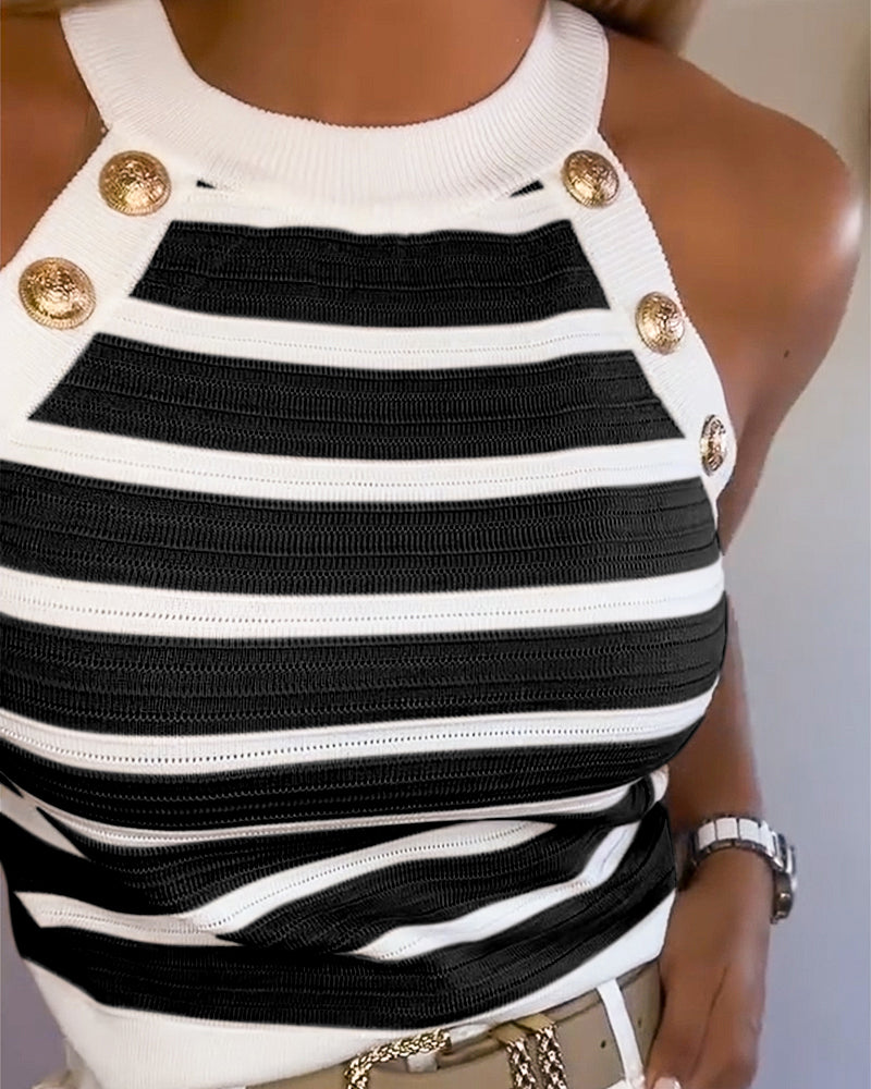 Nova Button Knit Top