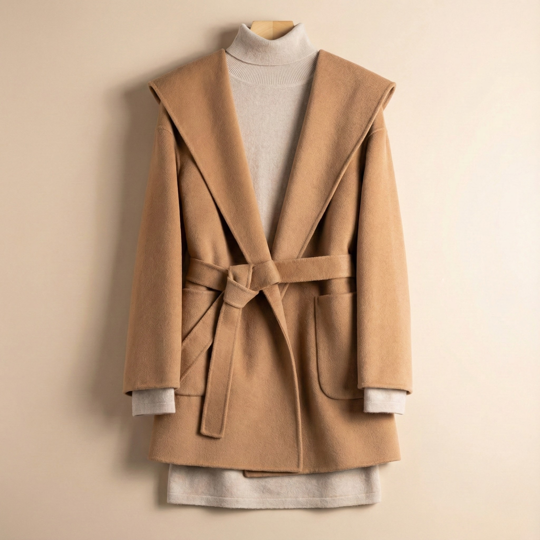 Camel-Hair Long Pointed Coat