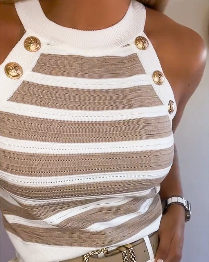 Nova Button Knit Top