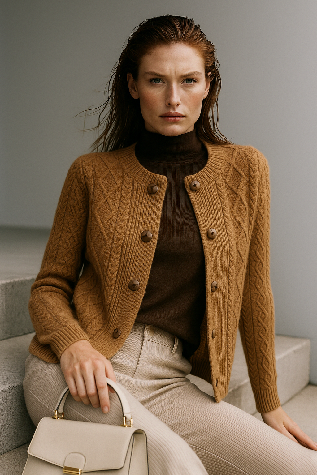 Claire Cable Knit Cardigan