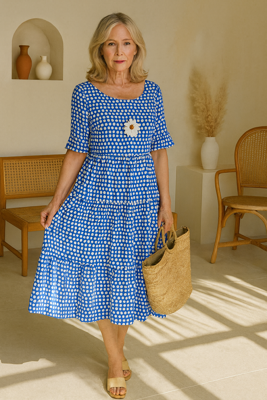 Diane | Short Sleeve Midi Dress