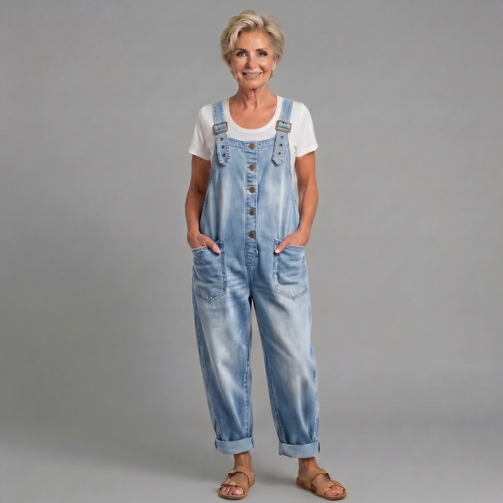 Saylor - Vintage Washed Cotton Denim Overalls