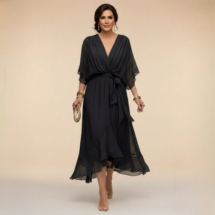 Bernadette | Flowing V-Neck Silhouette Dress