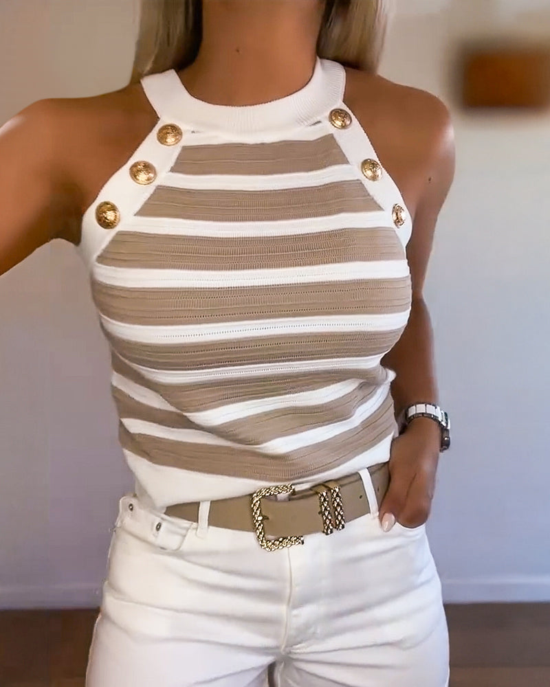 Nova Button Knit Top