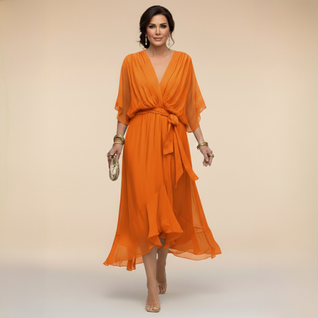 Bernadette | Flowing V-Neck Silhouette Dress