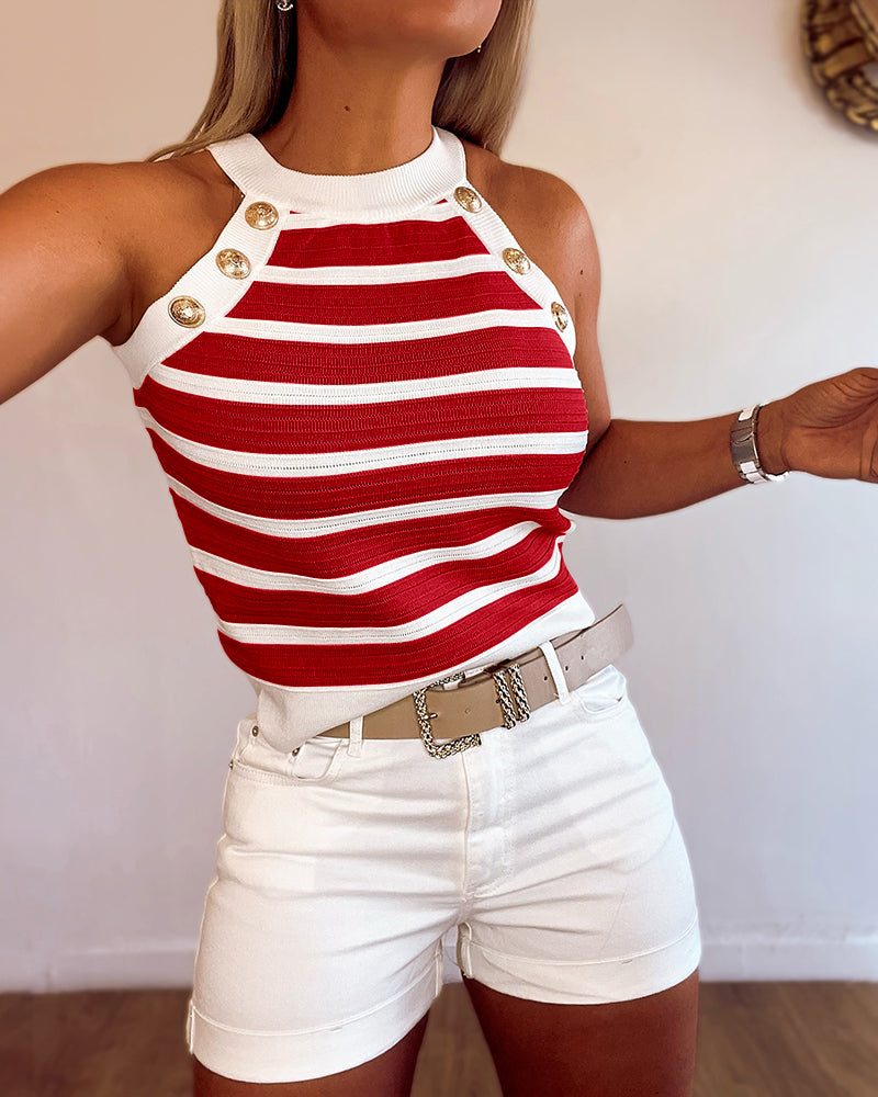 Nova Button Knit Top