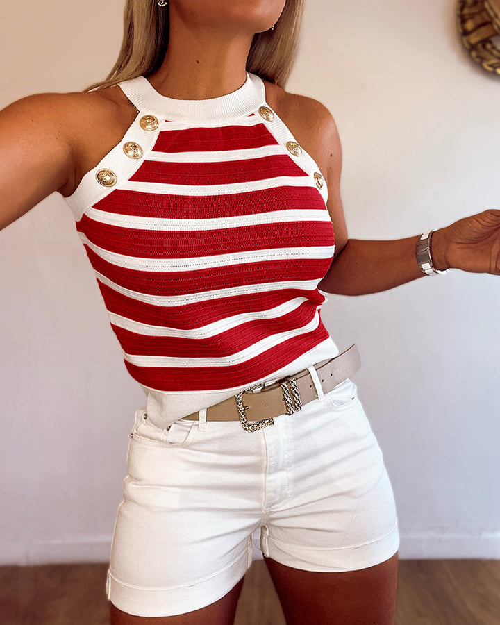 Nova Button Knit Top