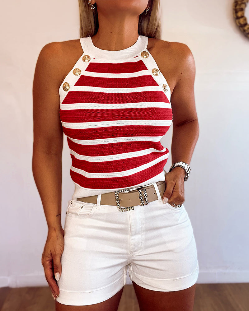 Nova Button Knit Top