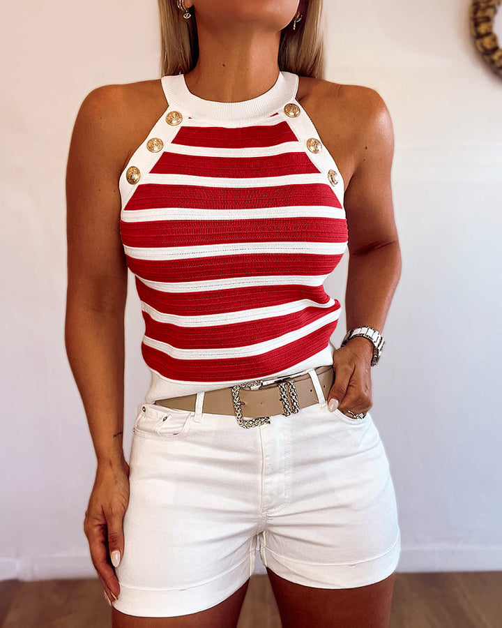 Nova Button Knit Top