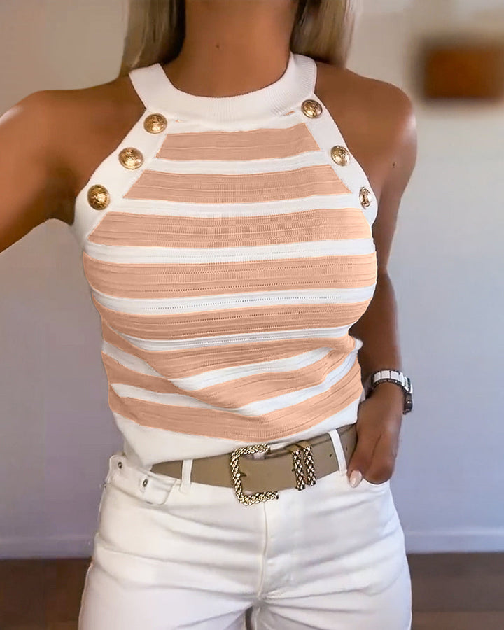 Nova Button Knit Top