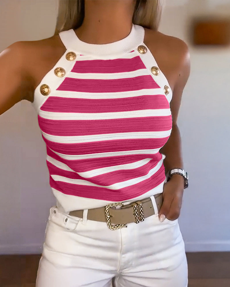 Nova Button Knit Top