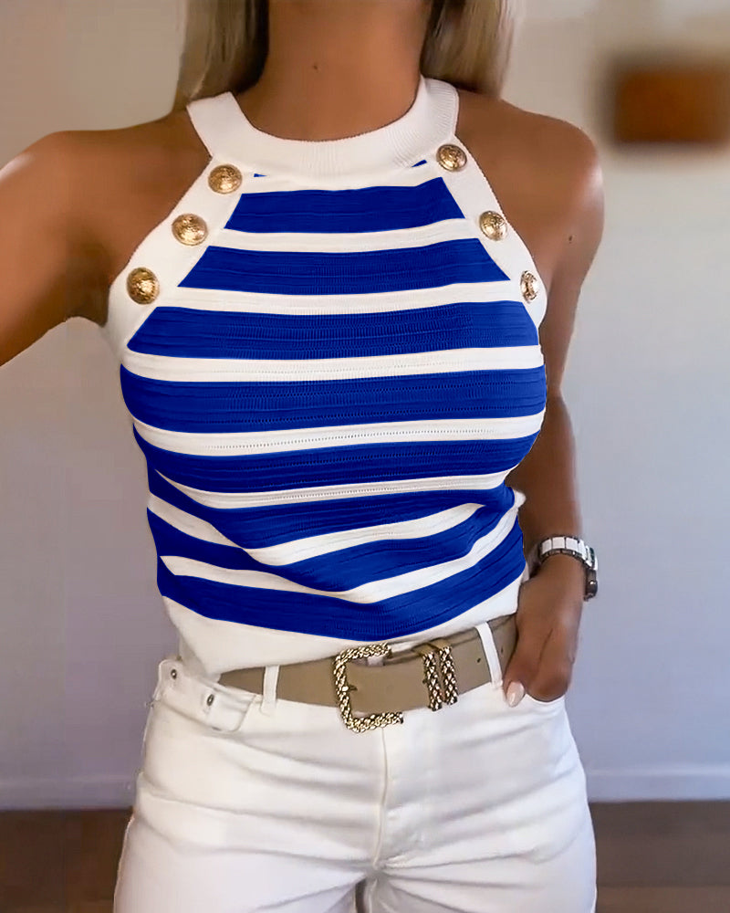 Nova Button Knit Top
