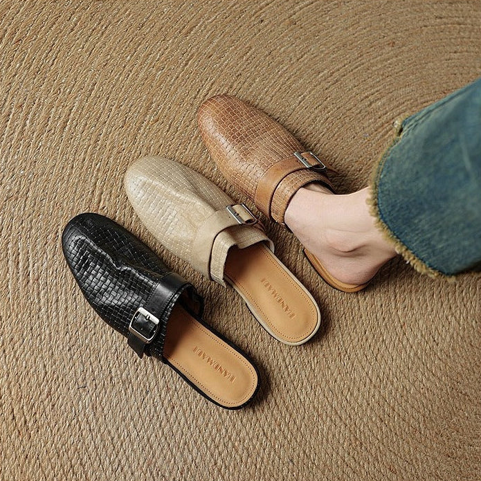 Cassie Genuine Leather Mules