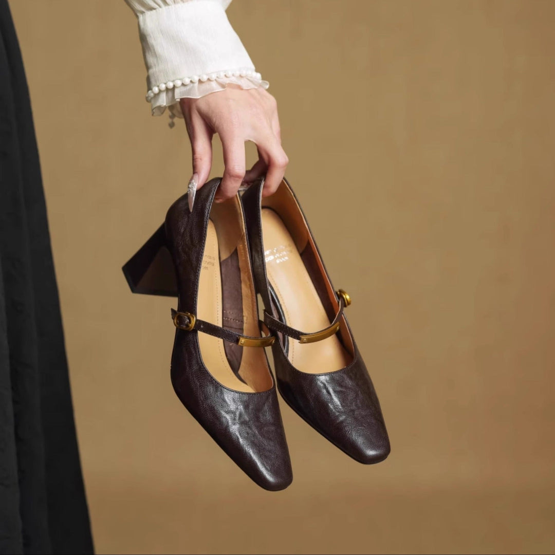 Maela Genuine Leather Heels