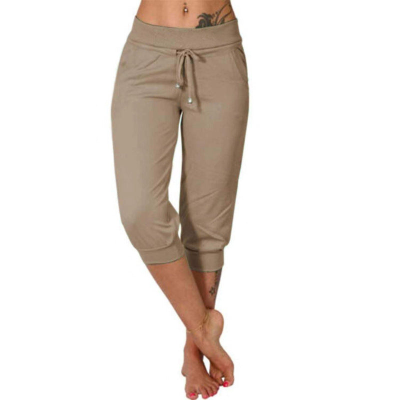 High-Waisted Drawstring Pocket Sweatpants