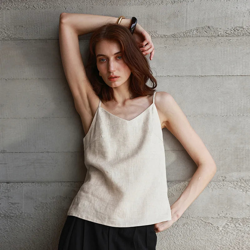 Women’s Linen V-Neck Camisole Top