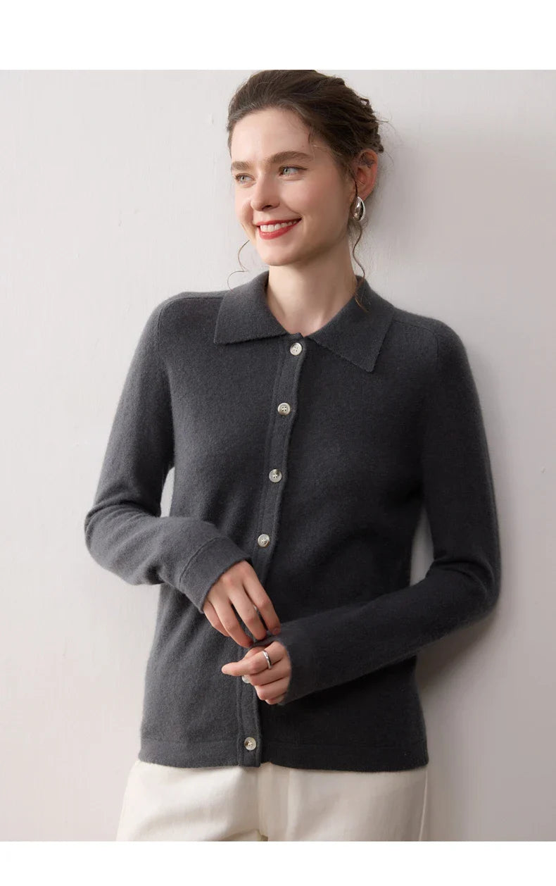 Elise Polo Cashmere Cardigan