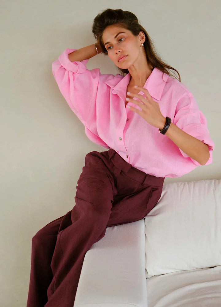 Arden Linen Wide-Leg Trousers