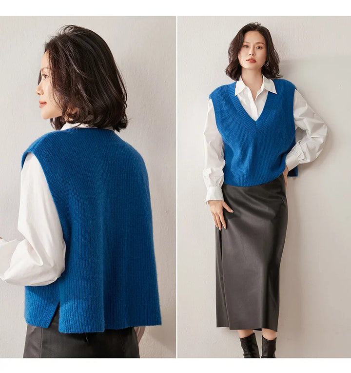 Elise Ribbed Cashmere Vest