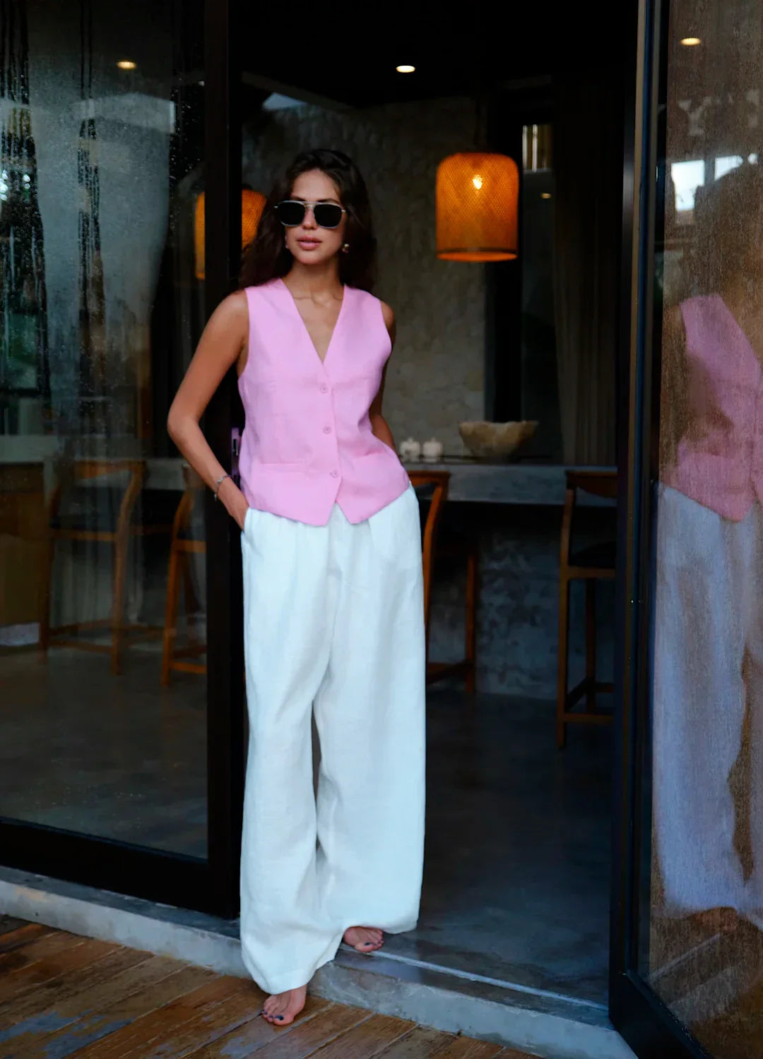 Arden Linen Wide-Leg Trousers