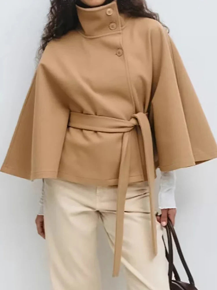 Novara Wool-Blend Cape Coat