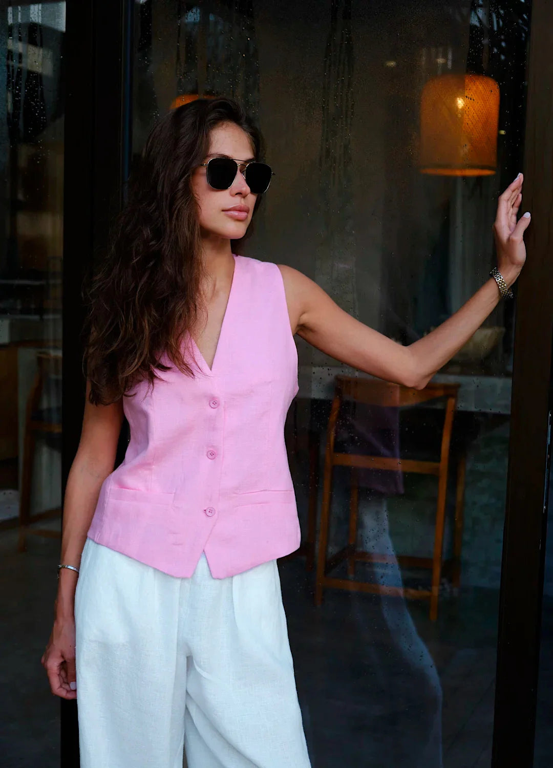 Arden Linen Wide-Leg Trousers