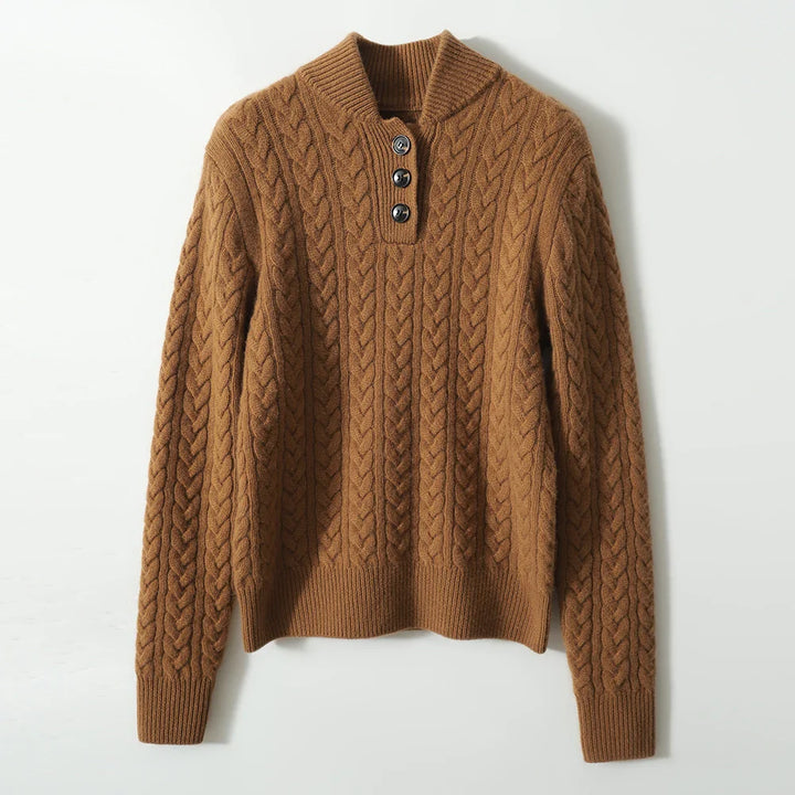 Arden Button-Up Cashmere Sweater