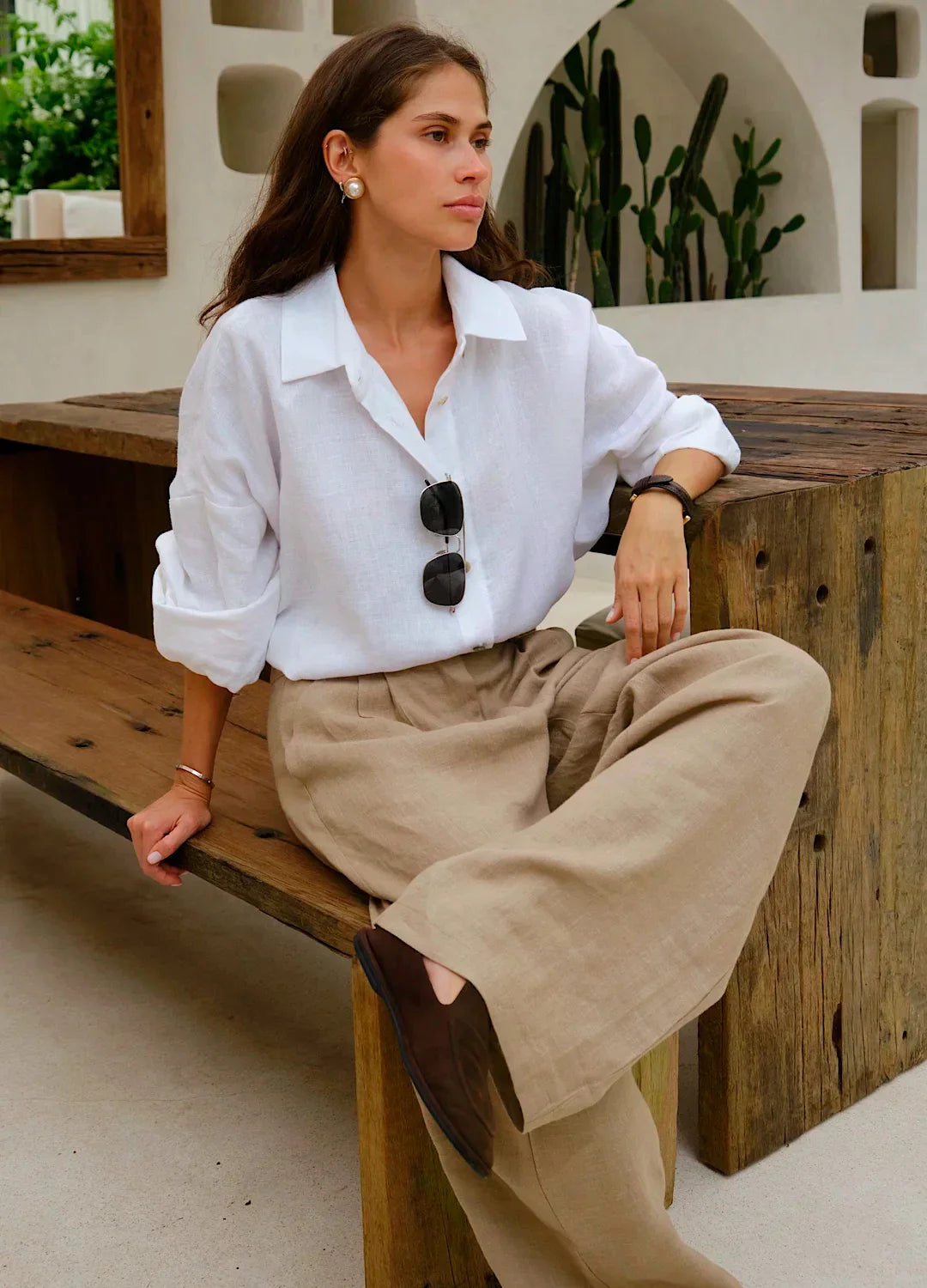 Arden Linen Wide-Leg Trousers