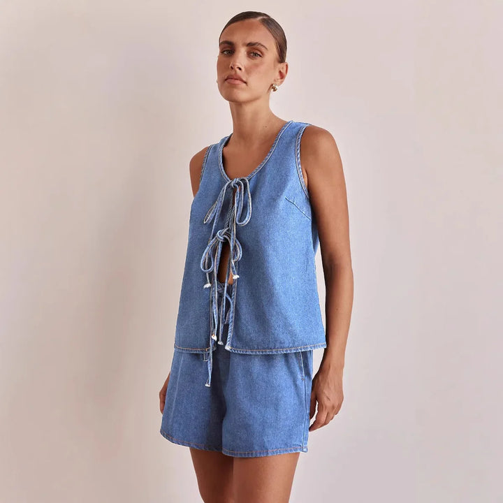 Doretta Denim Tie Set