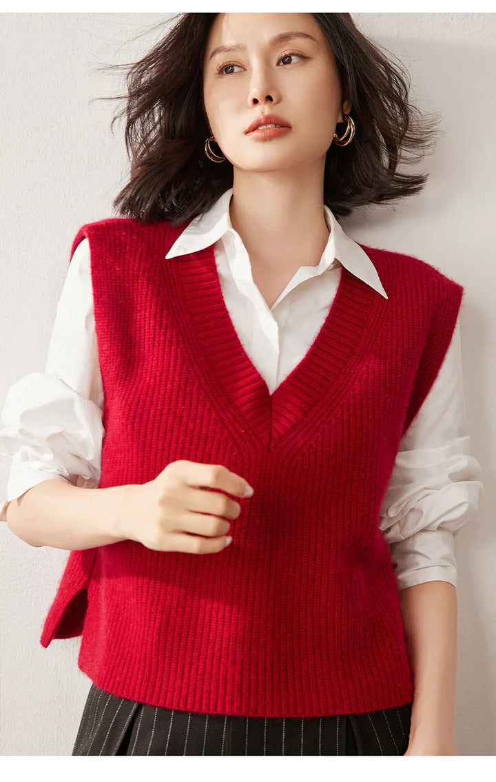 Elise Ribbed Cashmere Vest
