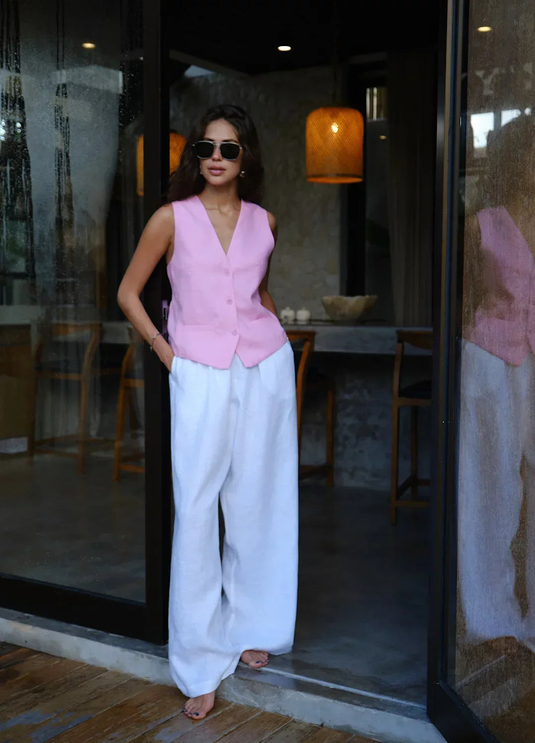 Arden Linen Wide-Leg Trousers