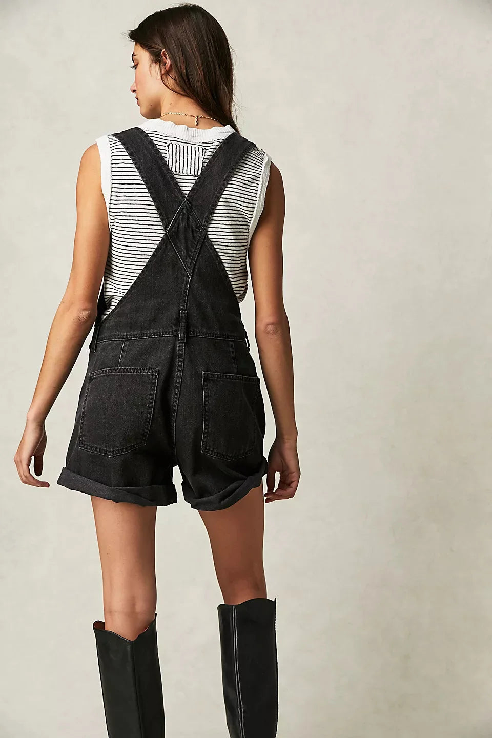 Harlow Vintage Denim Short Overalls