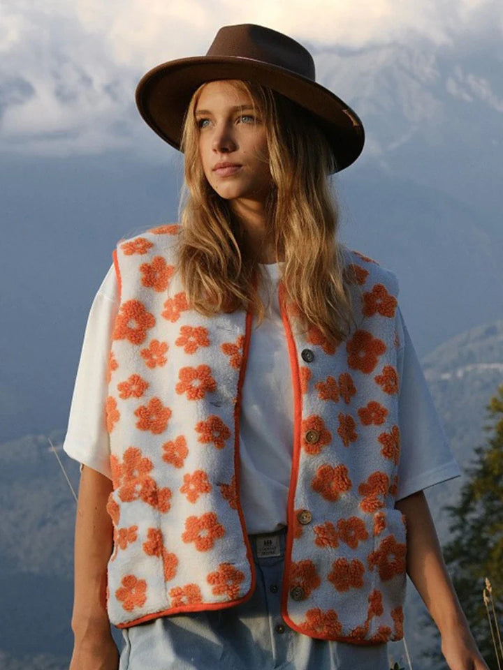 Marlowe Floral Sherpa Vest