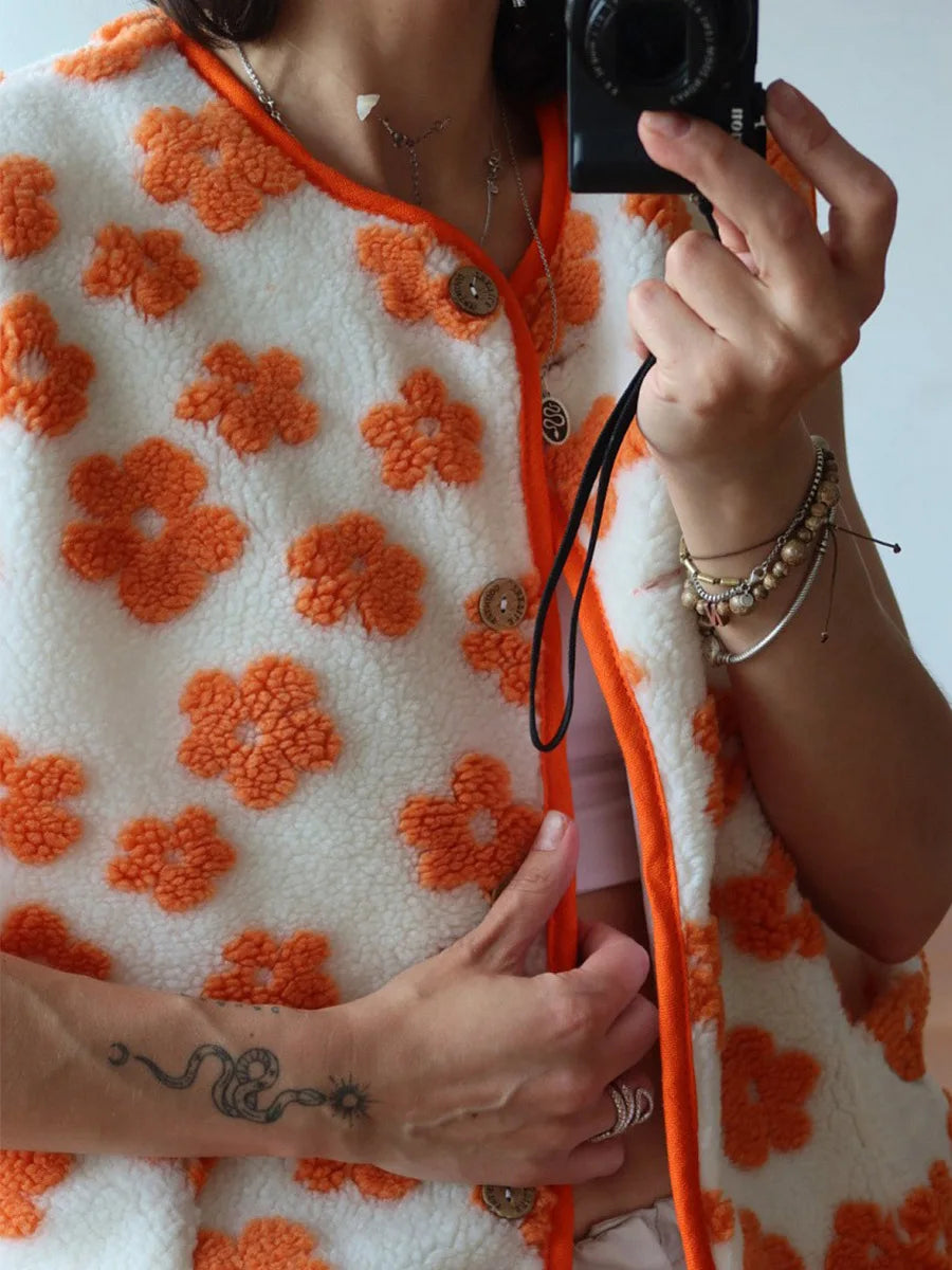 Marlowe Floral Sherpa Vest