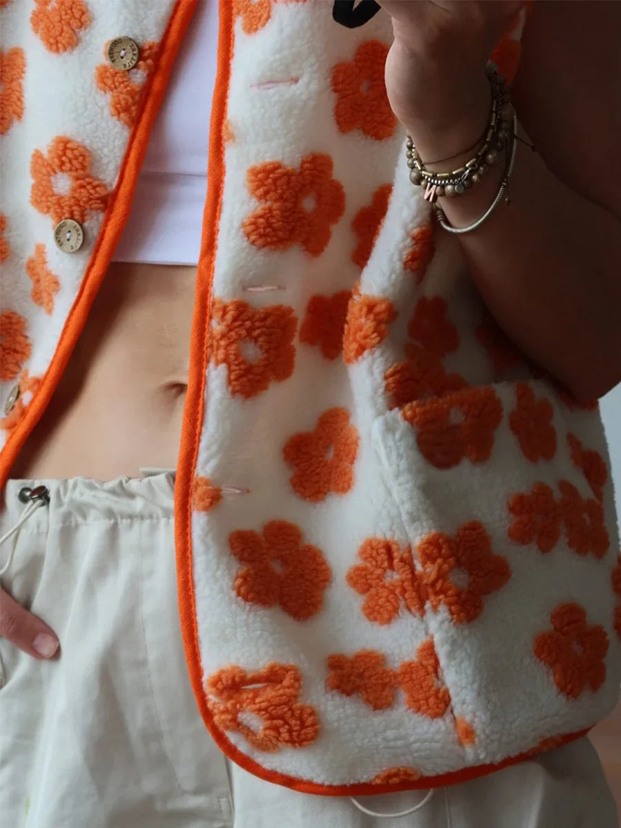 Marlowe Floral Sherpa Vest