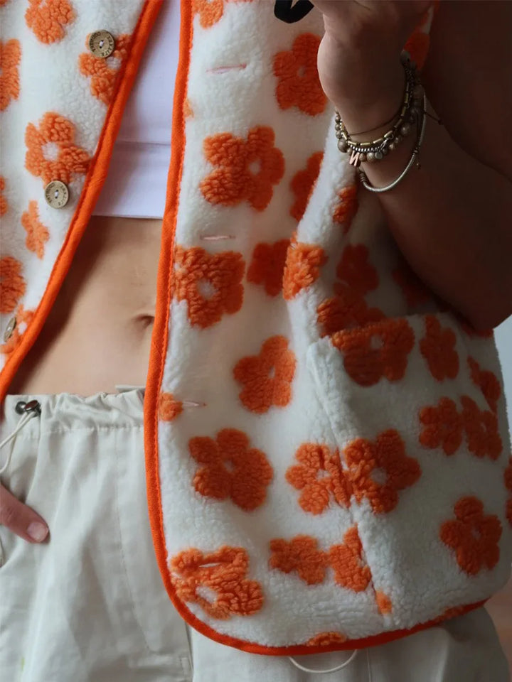 Marlowe Floral Sherpa Vest