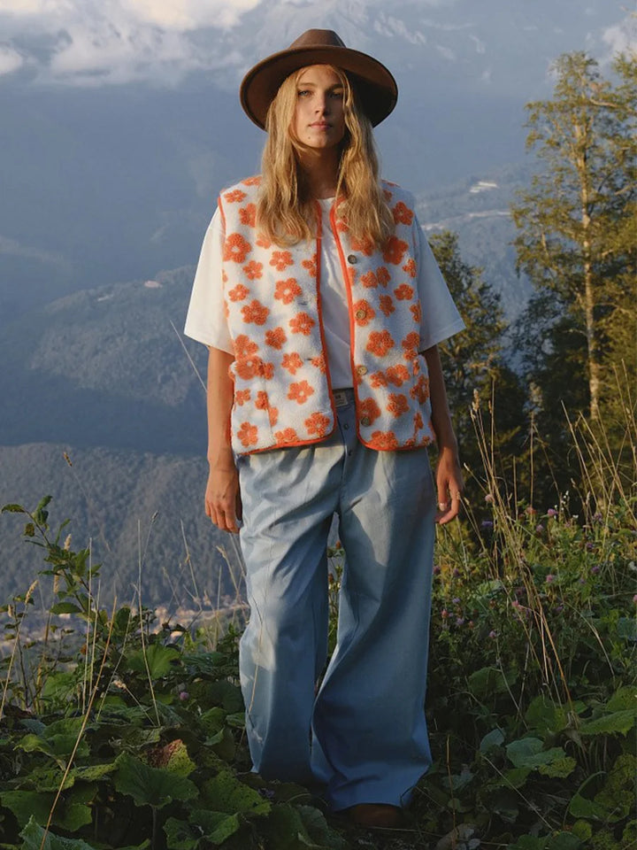 Marlowe Floral Sherpa Vest