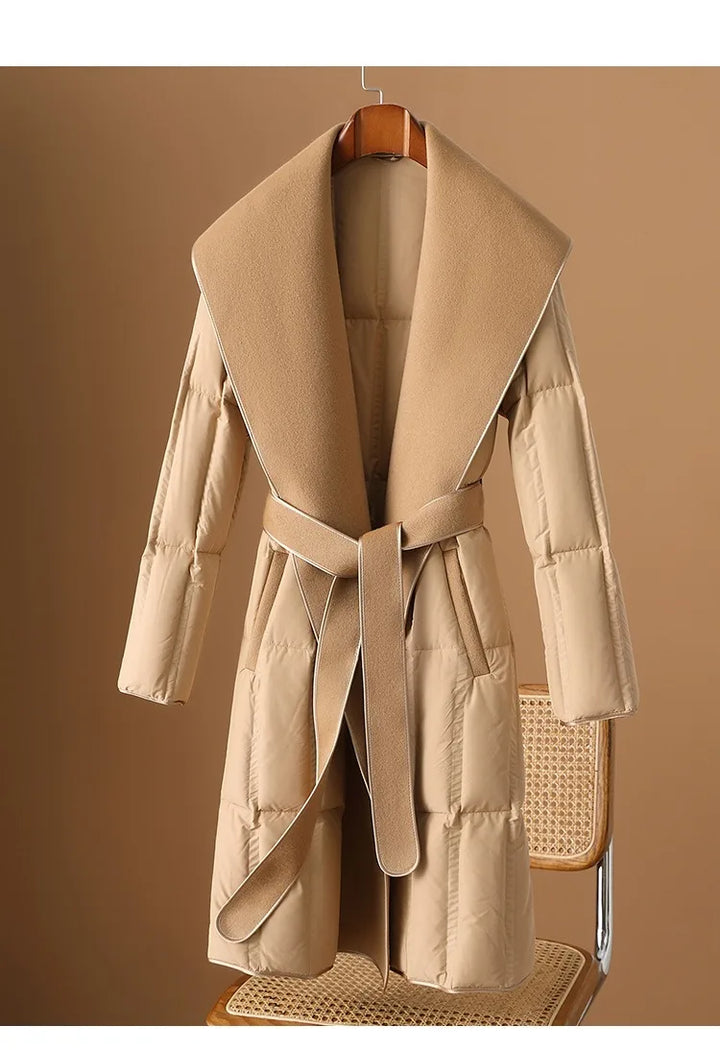 Lillian Wool-Collar Down Coat