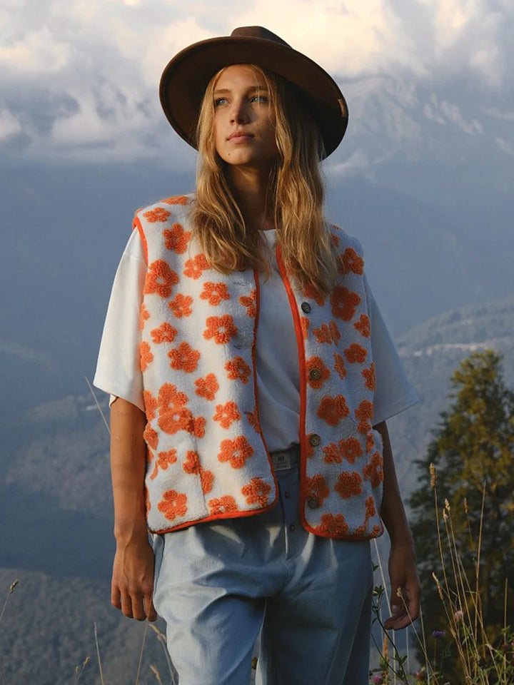 Marlowe Floral Sherpa Vest