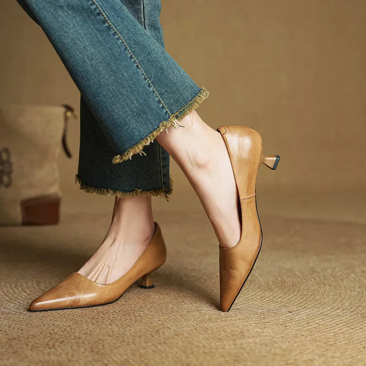 Yanil Genuine Leather Heels