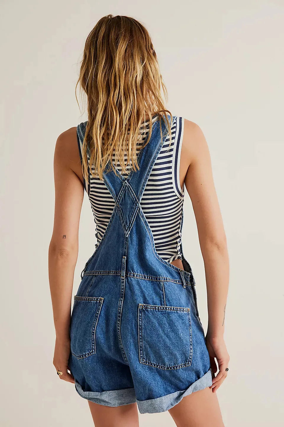 Harlow Vintage Denim Short Overalls