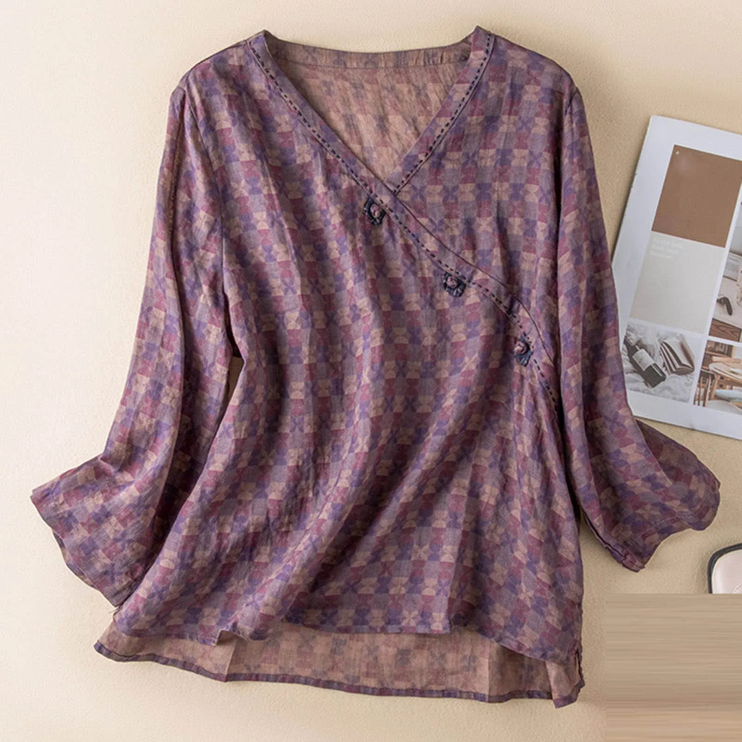 Kaien Crosswrap Linen Blouse