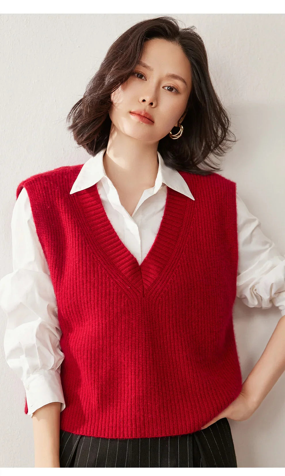 Elise Ribbed Cashmere Vest