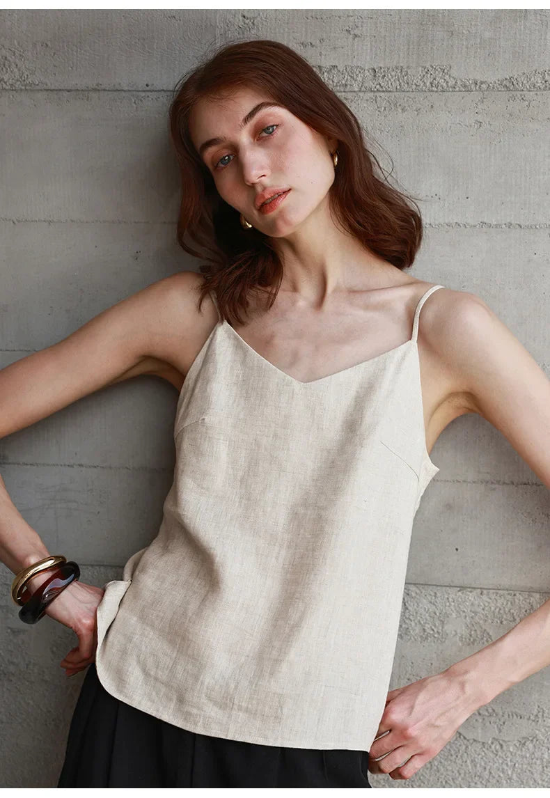 Women’s Linen V-Neck Camisole Top