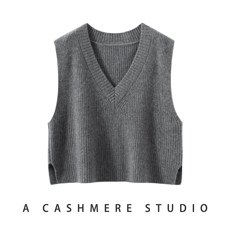 Elise Ribbed Cashmere Vest