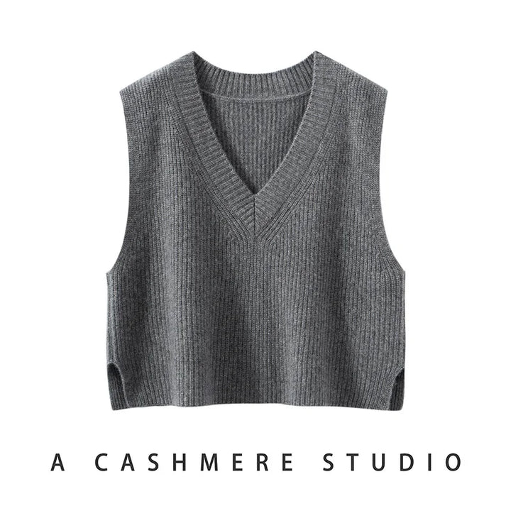 Elise Ribbed Cashmere Vest