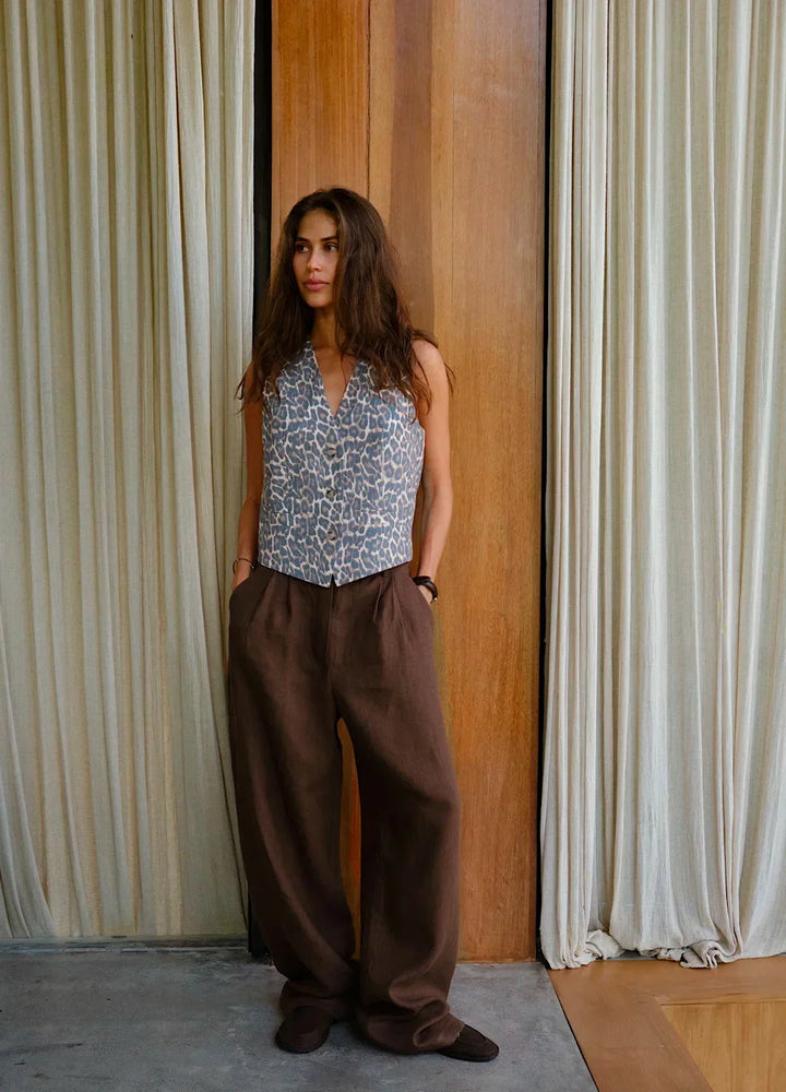 Arden Linen Wide-Leg Trousers