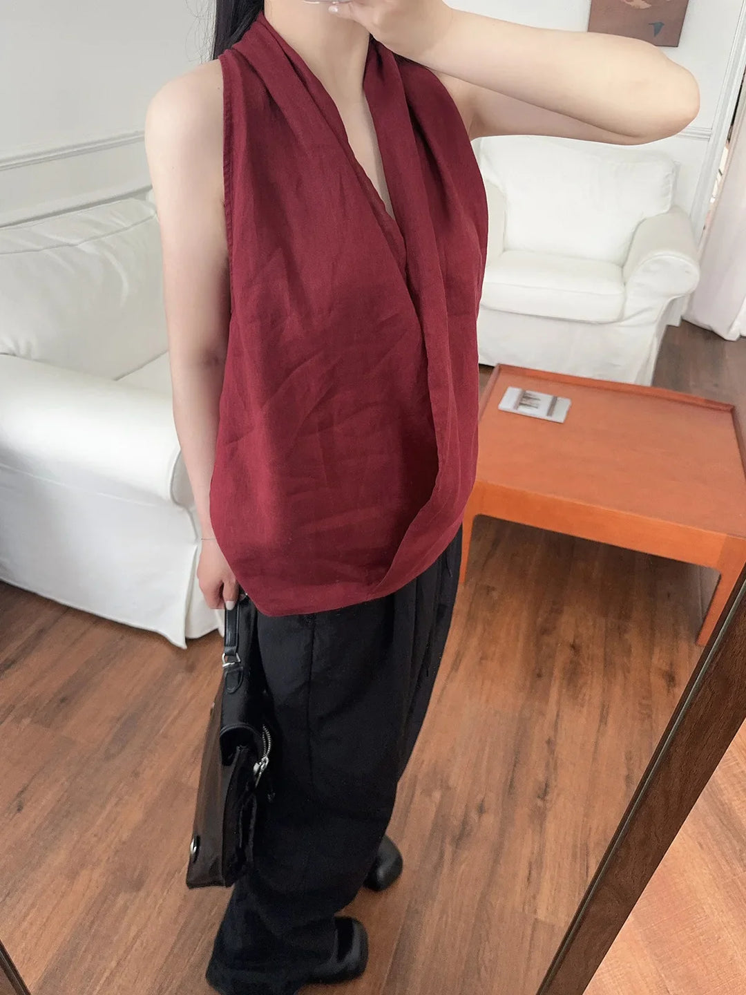 Valienne Drape Linen Vest